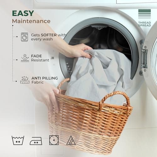 THREAD SPREAD 100% Organic Cotton Pillow Cases Set of 2 Queen/Standard Size - Soft, Cooling, Crisp & Breathable Organic Cotton Percale Weave Pillowcase for Queen Pillow (White), GOTS Certified 6