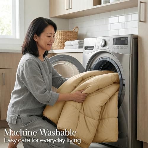 Southshore Fine Living, Inc. Oversized King Comforter, Pet Hair Resistant Bedding Comforters, Cal/King Down-Alternative Comforter/Bedspread, Fluffy and Cozy All-Season Comforters, Gold Color 7