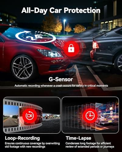 REDTIGER 4K HDR Dash Cam Front and Rear, STARVIS 2 Sensor, 5.8GHz WiFi APP, 3.18" Touchscreen, Voice Control, 128G Card Included, WDR, Dash Camera for Cars with GPS, 24H Parking Mode(F7N Elite) 5