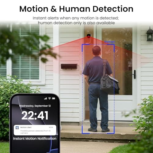 INFIYA 2K No Drill Window Camera-2 Pack 2.4Ghz & 5Ghz WiFi Dome Cameras for Home Security for Indoor & Outdoor Monitoring, Color Night Vision, Human Detection, 24/7 Recording, Ideal for Apartment, K1 6