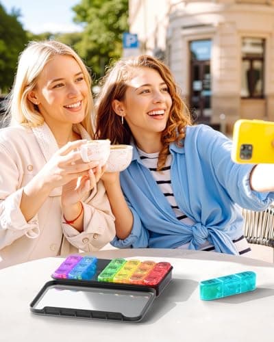 Pill Organizer 3 Times a Day with Double Protection, Moisture-Proof Weekly 3X a Day Pill Case, Daily Pill Box 7 Day for Travel to Hold Vitamis,Fish Oils, Supplements,DHC,Medication 9