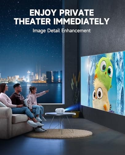 CLOKOWE Mini Portable Video Projector - Full HD 1080P Movie Projector for Home Theater, Compatible with Smartphone/ Tablet/ Laptop/ TV Stick/ USB Drive/ Headphones – Used - Like New 6