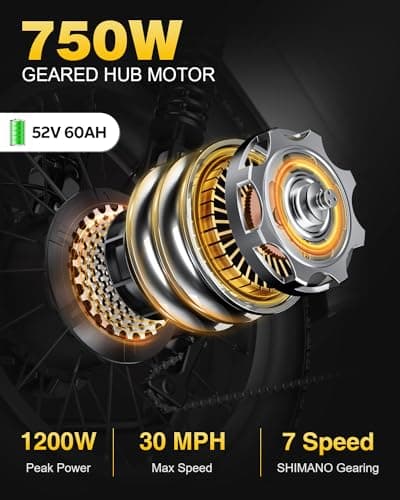 ANIIOKI eBike,AQ177 PRO MAX Electric Bike,48/52V 60Ah Electric Commuting Bike,200Miles Long Range, Peak 1200W Power Ebike, Electric Bicycle for Adults 8