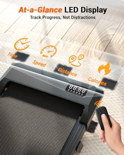 Lacuffy Walking Pad,6% Manual Incline Walking Pad Treadmill,Under Desk Treadmill for Home Office, with App & Remote,2.5HP Quiet,LED Display,300 lbs Capacity 7