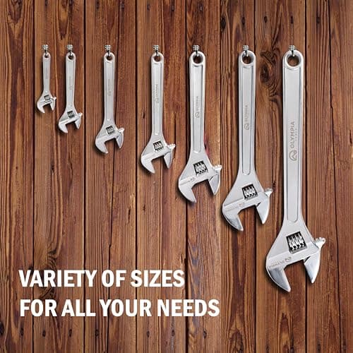 Olympia Tools 6" Adjustable Wrench, Heavy Duty Drop Forged Steel, Chrome Plated, Precision Machined Jaws, Rust Resistant 6