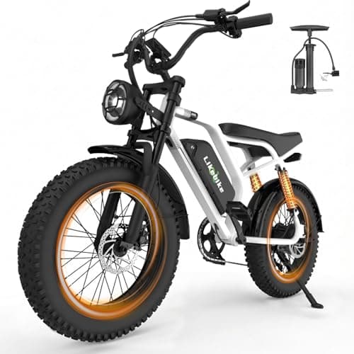 Likebike U12 Electric Bike for Adults, 2000W Peak 32MPH 20" Fat Tire Ebike, 20Ah Removable Battery 7-Speed Gear Full Suspension Mountain Bike Off Road Hydraulic Disc Brake