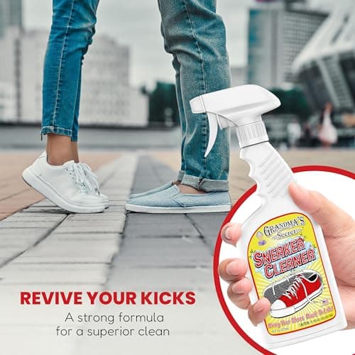 Grandma's Secret Sneaker Cleaner - for Rubber, Canvas, Leather, Stain Remover Spray Removes Dirt, Grime, Grass - Cleaner for Outdoor Shoes, Slippers, Moccasins - 16oz & 3oz Combo 5
