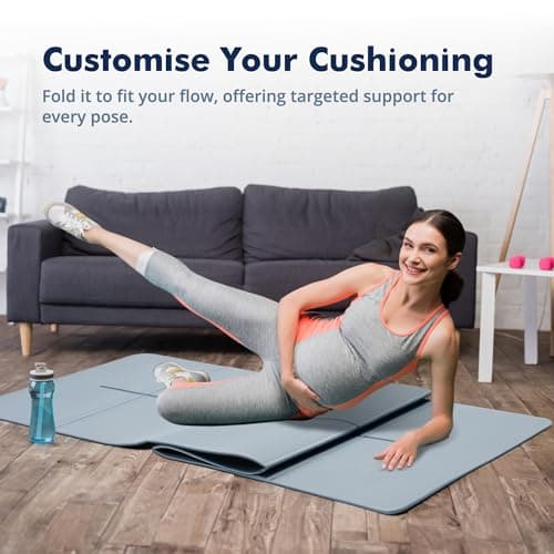 Gogokiwi Foldable Yoga Mat for Travel(1/4" & 1/2" Thick) - Non-slip, Eco-friendly, Lightweight Folding Exercise Mat, Portable for Home Gym and Outdoor Pilates 5