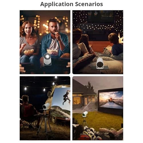 4K Mini Projector with WiFi and Bluetooth, HY300PRO Smart Portable 1080P Proyector Auto Keystone Rotatable, Outdoor Ceiling Bedroom Home Android Iphone Movie TV Projector,for Smartphone/HDMI/USB/PC 8