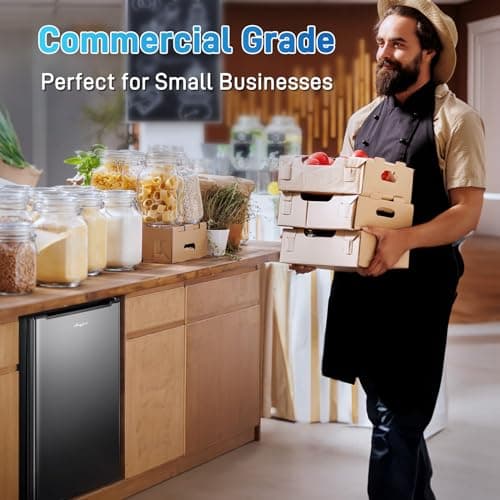 Anypro Compact Mini Upright Freezer 3 Cu.Ft with 3 Pull-down Drawer Doors and Adjustable Thermostat, Single Door Small Deep Standing Freezer Rapid Cooling for Home, Office, Dorm, Garage, Black 5