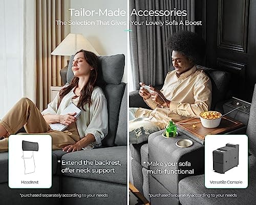 LINSY HOME Modular Sectional Sofa, Convertible U Shaped Sofa Couch with Storage, Memory Foam, Modular Sectionals with Ottomans, 6 Seat Sofa Couch with Chaise for Living Room, Dark Grey 6