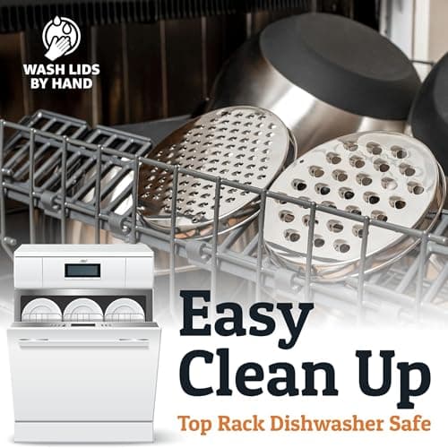 Priority Chef 6Pc Large Mixing Bowls With Lids Set with Non-Slip Bases, Stainless Steel Mixing Bowl Set, 6 Airtight Lids and 3 Graters, Black 6