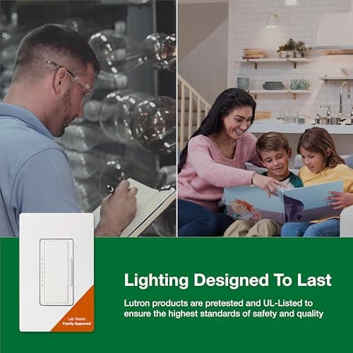 Lutron Maestro LED+ Dimmer Switch for Dimmable LED, Halogen and Incandescent Bulbs, 150W/Single-Pole or Multi-Location, MACL-153M-WH, White 8