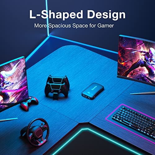 Mr IRONSTONE L Shaped Gaming Desk Corner Computer Desk, Home Office Desks Writing Workstation with Large Monitor Stand, Easy to Assemble (Black,51 Inch) 5