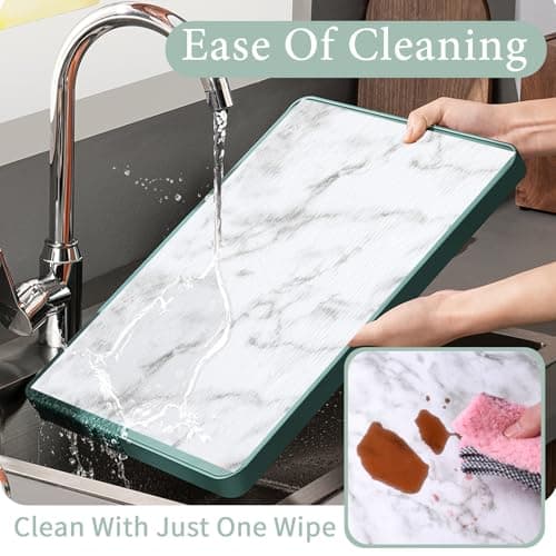 2-Layer Drawer and Shelf Liner for Kitchen Cabinet: 12 in X 20 Ft Non Slip Waterproof Shelf Paper Non Adhesive Refrigerator Liners White Marble Easy Liners for Bathroom with Knife Tape Measure 5