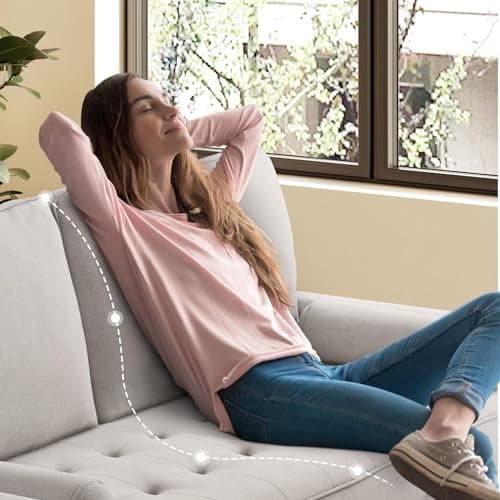 Vesgantti 2 Seater Sofa, 68 inch Fabric Couches for Living Room, Mid Century Modern Loveseat Sofas with Armrest, Button Tufted Seat Cushion, Modern Couch for Bedroom, Apartment, Office, Ashbeige 6