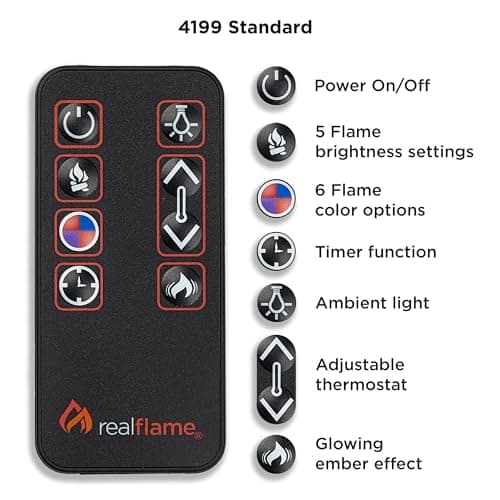 Real Flame Chateau 41" Corner Electric Fireplace with Mantel for Living Room or Bedroom, Replaceable Fireplace Insert Heater, Realistic Log and Flame Effect, Remote Control, Timer, White 9