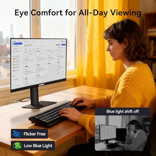 27 Inch Computer Monitor - Fast IPS 2K QHD 2560 x 1440 Desktop Monitor 100Hz FreeSync 100% sRGB TÜV Eye Care PC Gaming Screen Support Vesa Height/Tilt/Swivel/Pivot for Office Work (HDMI 2.0 & DP1.4) 8
