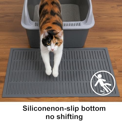 PetNova Silicone Cat Litter Mat with Deep Grooves - Waterproof & Easy-Rinse Design Traps Litter to Keep Floors Clean and Save You Cleaning Time 6