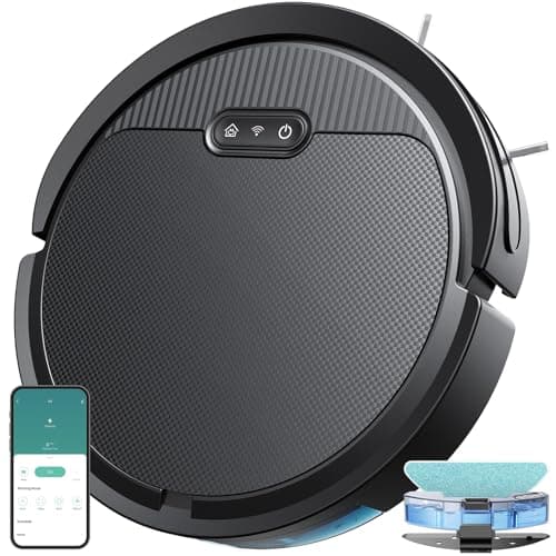 Kipvvo V3 3 in 1 Robot Vacuum and Mop with 5000Pa Suction Power, Work with 2.4GWifi/ Alexa/App/, Self-Charging Vacuum Cleaner, Tangle-Free, Ideal for Pet Hair,Carpet and Hard Floor