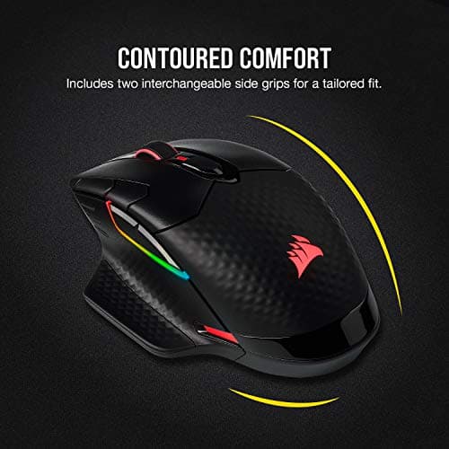 Corsair Dark CORE RGB PRO Wireless/Wired FPS MOBA Gaming Mouse – 18,000 DPI, Fast Response Time, 8 Programmable Side Buttons, Dynamic Multi-Color Backlighting – Black 6