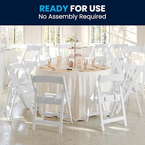 Flash Furniture HERCULES Kids White Resin Folding Chair with White Vinyl Padded Seat 8