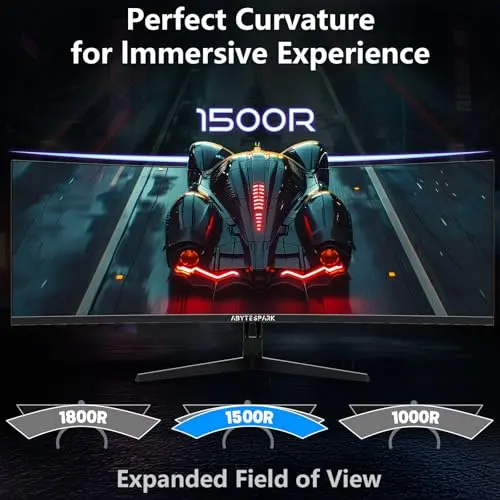 49 Inch Curved Ultra Wide Gaming Monitor, 4K (3840x1080P), 144Hz/165Hz 1500R, 32:9125% sRGB, FreeSync, Height Adjustable Screen Monitor, HDMI 2.1 And DP 1.4, Supports Wall Mounted Installation 5