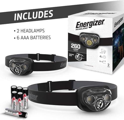Energizer LED Headlamp PRO (2-Pack), IPX4 Water Resistant Headlamps, High-Performance Head Light for Outdoors, Camping, Running, Storm, Survival LED Light for Emergencies (Batteries Included) 7