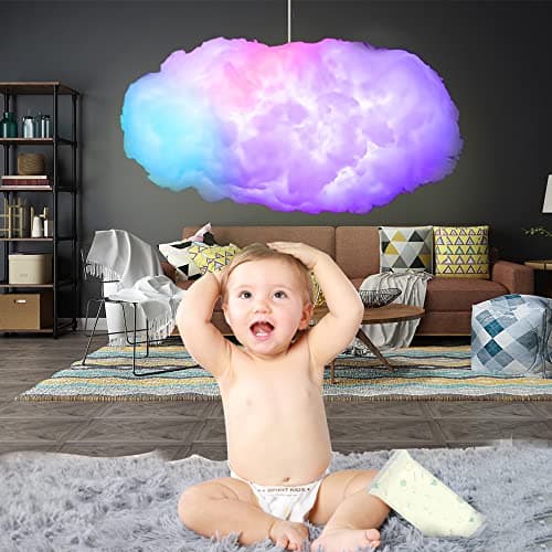 3D Big Cloud lightning Light Kit Music Sync Warm White Multicolor lightning Changing Strip Lights 360 Degree Wireless Remote APP NO DIY Coolest Decorations for Adults and Kids Indoor Home Bedroom 6