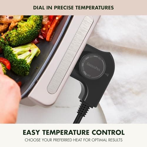 GreenPan Advanced 12” X 15” Electric Skillet with Lid, 7QT Capacity for Family Meals, Healthy Ceramic Nonstick PFAS-Free Coating, Fry, Sauté, Steam, Simmer, Sear, Stir Fry, Dishwasher Safe, Clay 7