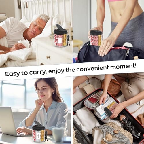 HIONXMGA Pill Bottle Organizer with 7 Large Compartments, Pill Dispenser 4.4" H x 3.6" Dia for Travel, Supplement Organizer with Anti-Mixing Design, BPA-Free Pill Container with 20 Pcs Labels, Black 5