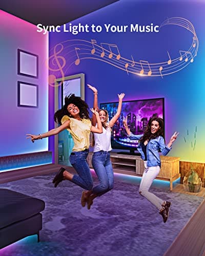 Kimdelee 100ft 66ft 33ft Waterproof Led Light Strips, 12v RGB Outdoor Strip Lights Color Changing 5050 with Bluetooth Music Sync App Remote Controller, Rope (100ft) 8