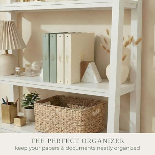 Aesthetic 3 Ring Binder Set of 2 - Sturdy 1 Inch Binder Fits Letter Sized Paper - A Cute Holder for Women or Men with Pocket Easily Organizes Your Paperwork for School, Office or Work 5