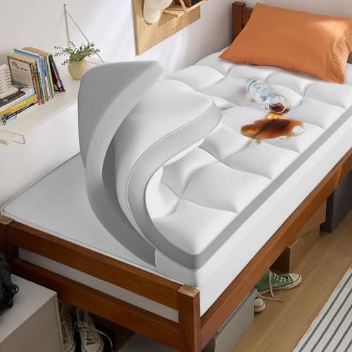 Bedsure 4 Inch Memory Foam Twin XL Mattress Topper for College Dorm, Dual Layer 2.5 Inch Gel Memory Foam and 800 GSM Waterproof Mattress Pad, Extra Long Twin Pillow Top Topper (Twin XL, 39x80 Inches)