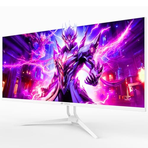 CRUA 34'' Ultrawide Gaming Monitor 120HZ, 21:9 WFHD 2560X1080 IPS Panel Computer Monitors with Built-in Speakers, Support AMD FreeSync, 120% sRGB, DP1.4 & HDMI1.4, Wall Mountable Installs-White 9