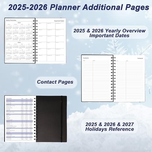 Daily Planner 2025-2026, Weekly & Monthly Planner from Jul 2025-Dec 2026, 18 Month Academic Calendar with Tabs, A5 Size, Black 6