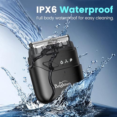 Brightup Electric Foil Shavers for Men, Mini Electric Razor for Shaving Face, Compact Travel Shaver with Floating Blades, Waterproof Wet/Dry Razor USB C Rechargeable 5