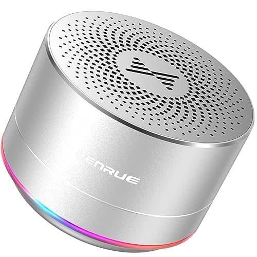 LENRUE Portable Wireless Bluetooth Speaker with Built-in-Mic,Handsfree Call,AUX Line,HD Sound and Bass for iPhone Ipad Android Smartphone and More (Silver)