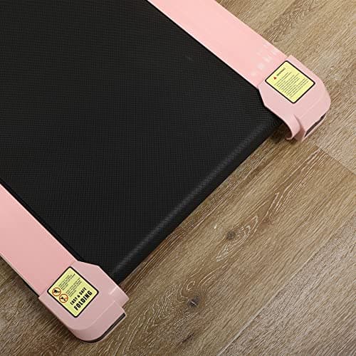 Soozier Under Desk Treadmill, Portable Walking Pad with Foldable Wheels, Remote Control, LED Display, 200 lbs Weight Capacity, Pink 9
