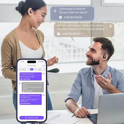 ERAZER XP2 Translation Earbuds in Real Time AI Language Translator Earbuds Over The Ear Earbuds Touch Screen Support 135 Languages Translation Device fit iOS & Android for Travel Business Learning 6