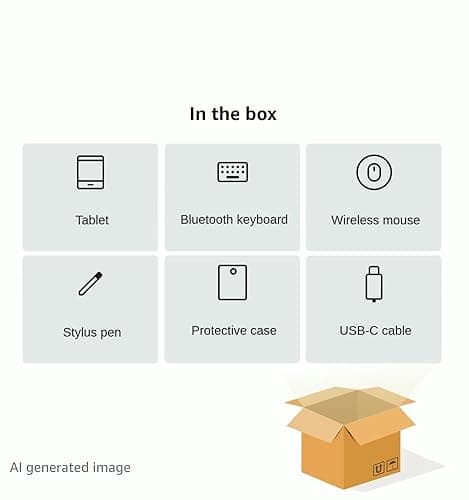 IWEGGO Android 15 Tablet, 10 Inch 18GB RAM+128GB ROM/ 2TB Expandable Tablet, 2.0GHz Quad-core Processor, 1280x800 HD Touchscreen, 5G WiFi6 BT 5.0, 2 in 1 Tablets with Keyboard Case Mouse Stylus, Navy 9