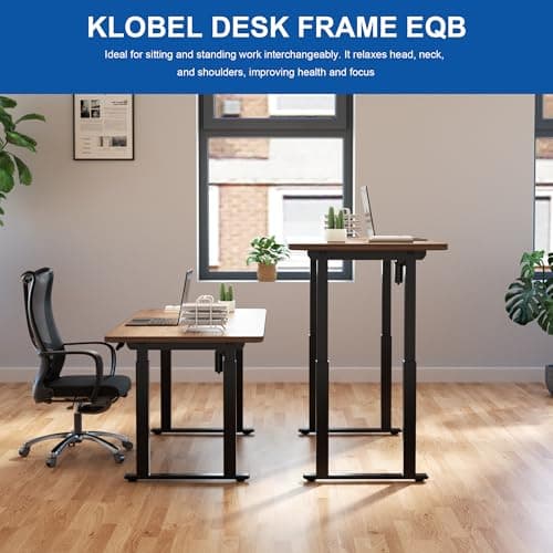 4-Leg Standing Desk Frame Dual Motor, Electric Adjustable Legs Compatible Desktop Size 39″-79″, 264 lbs Weight Capacity, Anti-collision Detection Stand Up Desk Frame Workstation, Black Frame Only 8