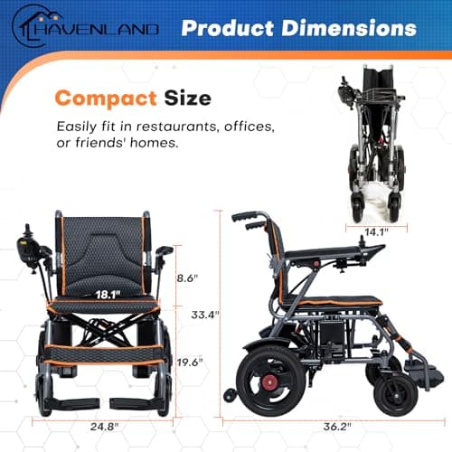 Power Wheelchairs Electric Wheelchair for Adults Seniors, Heavy-Duty Power Chairs All Terrain Motorized Wheelchair, Up to 12+ Mile Range, 12AH Battery 8