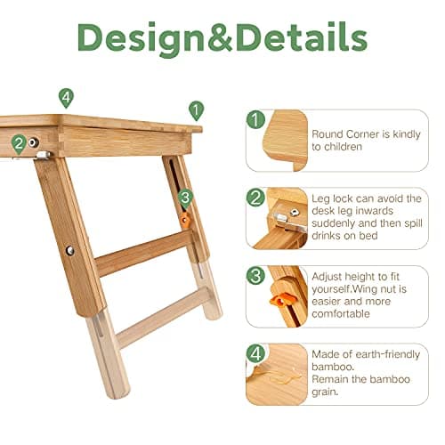Large Size Floor Desk Nnewvante Floor Table Tray with Folding Legs Adjustable Low Coffee Table for Breakfast Serving Tray Gaming Writing 33.5x17.7in 5