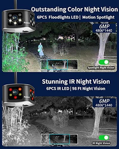 Reidubo 4K WiFi Security Cameras Outdoor with 165° Ultra-Wide Angle, Ultra-HD Dual Lens Cameras for Home Security, Two-Way Talk, Color Night Vision, IP66 Waterproof, Sound & Light Alarm 5