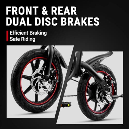 DYU Electric Bike for Adults Teens, D3F 14" Folding Electric Bicycle,Commuter City E-Bike with 250W Motor and 36V 10AH Lithium-Ion Battery,37-40miles Travel Range UL Certification 6