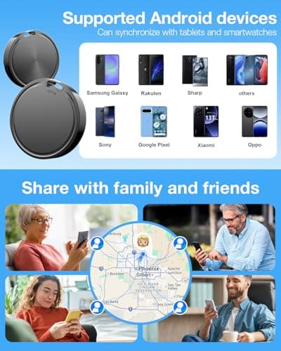 Air Tags for Android,Air Tags-4 Pack Android,Android Tracker Tags,2 Year Battery Life,Google Find Trackers for Google'S Find Hub App,IP65 Waterproof Luggage Tracker Android for Keys,Wallets,Suitcases 6