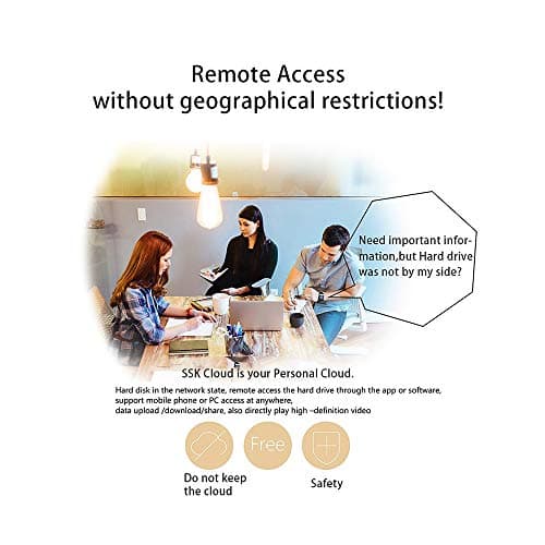 SSK 1TB Personal Cloud External Wireless Hard Drive Portable NAS Storage with WiFi Hotspot for Travel, Support Auto Backup Connect SD Card Reader Share Data for iPhone iPad Tablet Laptop 6