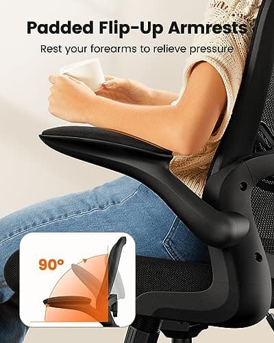 ErGear Drafting Chair, Standing Desk Chair with Flip-Up Armrests, High Desk Chair Adjustable Height, Ergonomic Tall Office Chair with Lumbar Support and Adjustable Footrest Ring 7