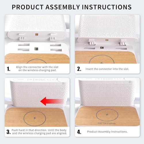 RETEYUNG Sunrise Alarm Clock for Heavy Sleepers,Touch Lamps for Nightstand with Wireless Charger Station for iPhone/Samsung,Sound Machine,Wake Up Light with Snooze/Timer/10 Natural Sounds/3 Dimmable 7